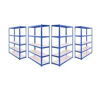 G-Rack Garage Shelving Unit: 180cm x 120cm x 40cm | Four bays, Blue 5 Tier Unit | 175kg Load Weight Per Tier (875kg Per Unit) | Home, Office, Garage or Business Use | 5 Year Warranty