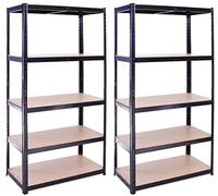 G-Rack Garage Shelving Unit: 180cm x 120cm x 40cm | Two bays, Black 5 Tier Unit | 175kg Load Weight Per Tier (875kg Per Unit) | Home, Office, Garage or Business Use | 5 Year Warranty