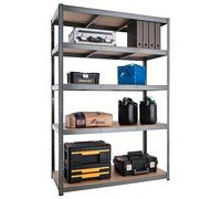 G-Rack Garage Shelving Unit: 180cm x 120cm x 45cm | Single bay, Galvanised 5 Tier Unit | 175kg Load Weight Per Tier (875kg Per Unit) | Home, Office, Garage or Business Use | 5 Year Warranty