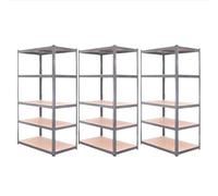 G-Rack Garage Shelving Unit: 180cm x 120cm x 45cm | Three bays, Galvanised 5 Tier Unit | 175kg Load Weight Per Tier (875kg Per Unit) | Home, Office, Garage or Business Use | 5 Year Warranty