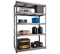 G-Rack Garage Shelving Unit: 180cm x 120cm x 60cm | Single bay, Black 5 Tier Unit | 175kg Load Weight Per Tier (875kg Per Unit) | Home, Office, Garage or Business Use | 5 Year Warranty