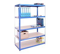 G-Rack Garage Shelving Unit: 180cm x 120cm x 60cm | Single bay, Blue 5 Tier Unit | 175kg Load Weight Per Tier (875kg Per Unit) | Home, Office, Garage or Business Use | 5 Year Warranty