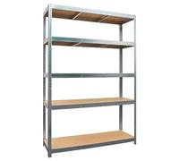 G-Rack Garage Shelving Unit: 180cm x 120cm x 60cm | Single bay, Galvanised 5 Tier Unit | 175kg Load Weight Per Tier (875kg Per Unit) | Home, Office, Garage or Business Use | 5 Year Warranty