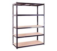 G-Rack Garage Shelving Unit: 180cm x 120cm x 60cm | Three bays, Black 5 Tier Unit | 175kg Load Weight Per Tier (875kg Per Unit) | Home, Office, Garage or Business Use | 5 Year Warranty