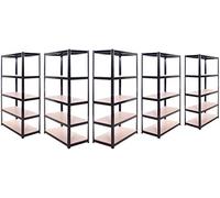 G-Rack Garage Shelving Unit: 180cm x 90cm x 30cm | Five bays, Black 5 Tier Unit | 175kg Load Weight Per Tier (875kg Per Unit) | Home, Office, Garage or Business Use | 5 Year Warranty