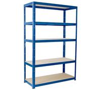 G-Rack Garage Shelving Unit: 180cm x 90cm x 30cm | Two bays, Blue 5 Tier Unit | 175kg Load Weight Per Tier (875kg Per Unit) | Home, Office, Garage or Business Use | 5 Year Warranty