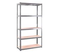 G-Rack Garage Shelving Unit: 180cm x 90cm x 40cm | Single bay, Grey 5 Tier Unit | 175kg Load Weight Per Tier (875kg Per Unit) | Home, Office, Garage Shelf or Business Use | 5 Year Warranty