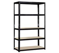 G-Rack Garage Shelving Unit: 180cm x 90cm x 60cm | Single bay, Black 5 Tier Unit | 175kg Load Weight Per Tier (875kg Per Unit) | Home, Office, Garage or Business Use | 5 Year Warranty