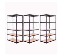 G-Rack Garage Shelving Unit: 180cm x 90cm x 60cm | Three bays, Black 5 Tier Unit | 175kg Load Weight Per Tier (875kg Per Unit) | Home, Office, Garage or Business Use | 5 Year Warranty