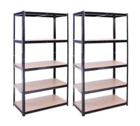 G-Rack Garage Shelving Unit: 180cm x 90cm x 60cm | Two bays, Black 5 Tier Unit | 175kg Load Weight Per Tier (875kg Per Unit) | Home, Office, Garage or Business Use | 5 Year Warranty