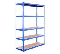 G-Rack Garage Shelving Units - 180 x 120 x 45cm - Heavy Duty Racking - Shelves for Storage - 5 Bay - Blue - 5 Tier - 875KG Capacity (175KG Per Shelf) - Workshop, Shed, Office - 5 Year Warranty, 0025