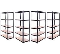 G-Rack Garage Shelving Units: 180cm x 120cm x 40cm | Heavy Duty Racking Shelves for Storage - 4 Bay, Black 5 Tier (175KG Per Shelf), 875KG Capacity | For Workshop, Shed, Office | 5 Year Warranty