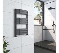 G-Rad Anthracite Heated Towel Rail Flat Panel Bow Fronted Designer Bathroom Radiator - (H) 850 X (W) 550mm