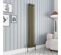 G-Rad Antique Brass Triple Column Vertical Cast Iron Radiator - (H) 1800 X (W) 285mm