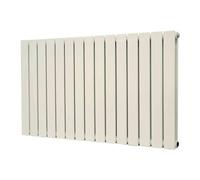 G-Rad Cream Double Flat Panel Designer Column Horizontal Radiator - (H) 600 x (W) 1020mm - Modern Streamlined High-Output Heavy Duty Radiator - Wall Mounted Heating for Home Living Dining Bedroom