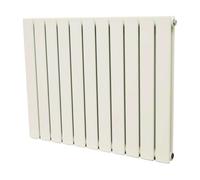G-Rad Cream Double Flat Panel Designer Column Horizontal Radiator - (H) 600 x (W) 748mm - Modern Streamlined High-Output Heavy Duty Radiator - Wall Mounted Heating For Home Décor Living Dining Bedroom