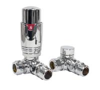 G-Rad G-Rad Thermostatic Radiator Valve Set Trv Corner With Lockshield 15mm X 1/2" - Refined Style Chrome