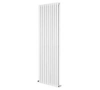 G-Rad G-Rad White Double Oval Panel Designer Column Vertical Radiator - (H) 1800 X (W) 600mm