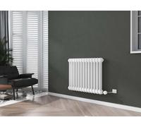 G-Rad White Electrical Column Horizontal Cast Iron Radiator - (H) 600 X (W) 590mm