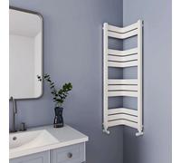 G-Rad White Heated Towel Rail Flat Panel Corner Bathroom Radiator - (H) 1200 X (W) 300 X (D) 300mm