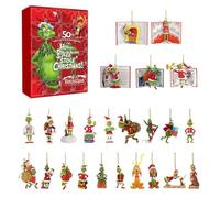 G-rinch Advent Calendar 2025 G-rinch Christmas Countdown Calendar 24/12PC 2D Acrylic Cute Cartoon Elf Figures Doll Xmas Vacation Stuffer Gifts Idea