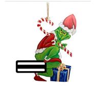 G-rinch Christmas Decorations Hanging Decorations 2D Acrylic Cute Thief Monster Pendant Decor Suitable for Christmas Trees,Wall,Door,Winter Holiday Party Supplies