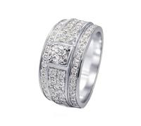 G Ring Silver, Lab Created Diamond Wedding Ring Sets 14K White Gold Round Created Diamond Size T 1/2 Band Channel Stackable Knuckle