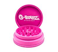 G-Rollz 60mm Biodegradable Herb Grinder 2-Part - Premium Eco-Friendly Spice Grinder for Herbs & Spices (Bright Pink)