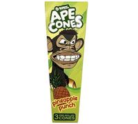G-Rollz Ape Pre-Rolled Cones, King Size Rolling Papers, Pop Activated Flavoured Tip 3 Pack (Pineapple Punch)