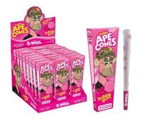 G-Rollz Ape Pre-Rolled Cones, King Size Rolling Papers, Pop Activated Flavoured Tips 24 Retail Box (72 Cones) (Bubble Gum)