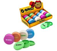 G-Rollz Hemp 3-Part Herb & Tobacco Grinder, Hemp-Based Material, 60mm, White Blue Green Pink Orange (Blue)