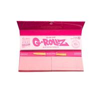 G-Rollz King Size Slim Papers + Tips - Lightly Dyed Pink - Premium Rolling Paper Set for Smooth Experience (24 Pack - Box)