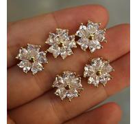 G-RUI 5pc/lot golen Luxury rhienstone Buttons for Clothes Cubic Zirconia Metal Shank Button for Coat Decorative CZ Sewing Buttons for Shirts (K-263)
