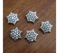 G-RUI 5pc/lot Luxury Crystal Buttons for Clothes Cubic Zirconia Metal Shank Button for Coat Decorative CZ Sewing Buttons for Shirts (K-208) (Sliver)