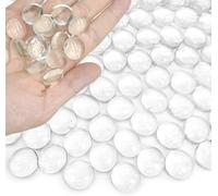 G&S homedeko 100 PCS Clear Glass Pebbles,500g Flat Marble Beads,Decorative Stones for Floral Display,Vases,Flowerpot,Aquarium,Fish Tank,Landscaping
