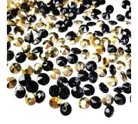 G&S homedeko 3000 Pcs Gold Black Tiny Acrylic Table Scatter Crystals Acrylic Diamonds Rhinestones for Vase Filler Table Decoration Wedding Decoration Bridal Shower Decoration Christmas (8mm)