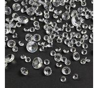 G&S homedeko 4000pcs Sparkling Plastic Diamonds for Crafts,Multi-DIY Rhinestone Gems,Decorative Jewels for Party Decorate,Table Scatters,Vase Filler,Home Decor,Transparent,4,5,8,10mm