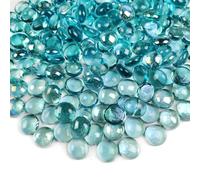 G&S homedeko Ice Blue Glass Pebbles, 1.35kg Multi-Purpose Decorative Stones for Vase Fillers, Plant Pot Gems, Aquarium Gravel, Fish Tank, Home Decor and Crafts， Glass Gems for Landscaping Plant