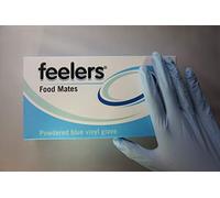 G&S PACKING UK LTD 100 Pack Box Vinyl Disposable Gloves Blue Or Clear Non Powdered Powder Free Vinyl Gloves (Large)