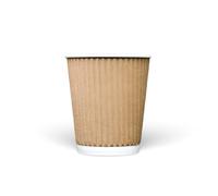 G&S PACKING UK LTD 12oz / 360ml Kraft Triple Walled Disposable Paper Ripple Cups Without lids (25)
