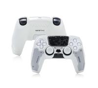 G.S.TAC Tactical Controller Skin Set Compatible with ps5, Non-Slip Silicone Cover Compatible with ps5 Controller, 2 Thumb Grips and 2 Stickers, Compatible with Monster Hunter Wilds - White