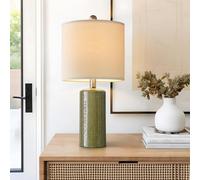 G-SAFAVA Small Single Table Lamp 20.2" Bedroom - Modern Ceramic Bedside Table for Farmhouse Green Side Table Lamp for Living Room Boho