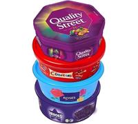 G Sales 4 x Chocolate Tubs ASSORTED PACK 1 EACH Of Celebrations, Heroes, Roses, Quality Street Chocolate Sharing Tub Perfect For Any Occasion Ideal Gifts