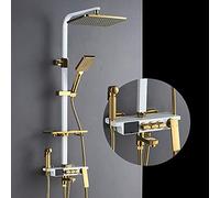 G Series Thermostatic Rain Shower Faucet Set - Digital Display Wall Mounted Mixer Tap for Hot & Cold Water, Handheld Showerhead Bathroom Shower System