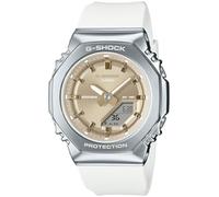 G-Shock Casio GM-S2110-7A9JF Minimalist Silver Watch for Women, Adult Women, Silver Lovers, 45.9mm, 22.8mm Band, 200m Water Resistant, Automatic, Hand Retraction, World Time, LED Light