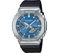 G Shock G-Steel 2100 Series Vapour Blue Dial Watch GBM-2100A-2BER | Bluetooth® connectivity, World Time, full auto-calendar, stopwatch, countdown timer, daily alarm
