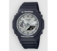Casio Unisex 48.50mm Quartz Watch with Silver Analogue - Digital dial and Black Plastic/Resin Strap Strap GA-2100SB-1AER