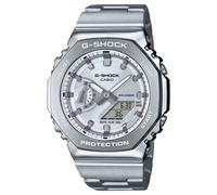 Casio G-Shock GM-2110D-7AER Men's White Octagonal Dial Stainless Steel Bracelet Watch
