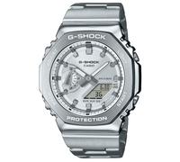 Casio G-Shock GM-2110D-7AER Men's White Octagonal Dial Stainless Steel Bracelet Watch