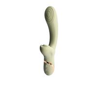 G-Spot & Clitoral Suction Vibrator Sex Toy. Velessa by Sweet Release is a Dual Stimulator with Throbbing Tip & Air Pulse Suction | Sage Platinum Silicone | Waterproof, Magnetic Rechargeable
